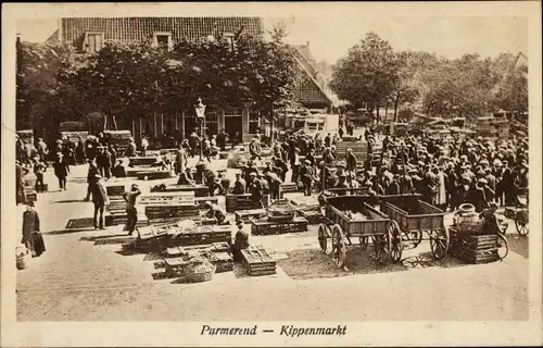 Ak Purmerend Nordholland Niederlande, Kippenmarkt