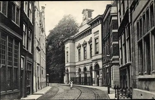 Ak Dordrecht Südholland Niederlande, Wijnstraat, Öffentlicher Lesesaal