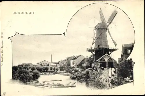 Ak Dordrecht Südholland Niederlande, Blick auf die Mühle
