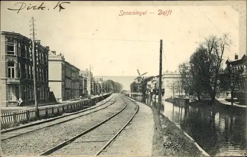 Ak Delft Südholland Niederlande, Spoorsingel