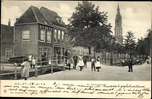 Ak Delft Südholland Niederlande, De Vlamingstraat