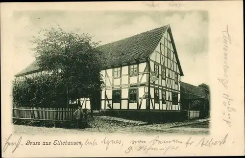 Ak Elliehausen Göttingen in Niedersachsen, Gasthaus, Fachwerkhaus