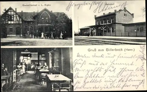 Ak Billerbeck Einbeck, Bahnhof, Gastwirtschaft L. Ripke