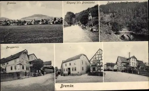 Ak Bremke Gleichen in Niedersachsen, Berggarten, Bremkertal, Teilansichten