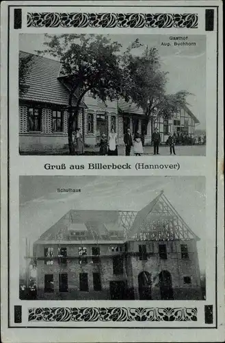Ak Billerbeck Einbeck Niedersachsen, Gasthof Aug. Buchhorn, Schulhaus