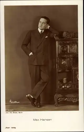 Ak Schauspieler Max Hansen, Portrait
