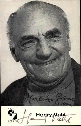 Ak Sänger Henry Vahl, Portrait, Elite Special Schallplatten, Autogramm