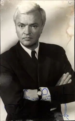 Ak Schauspieler Peter van Eyck, Portrait, Autogramm