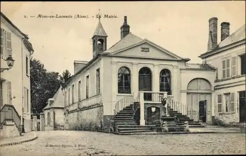 Ak Mons en Laonnois Aisne, Das Rathaus