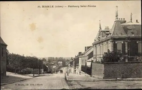 Ak Marle Aisne, Faubourg Saint-Nicolas