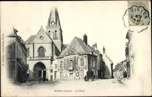 Ak Marle Aisne, La Place