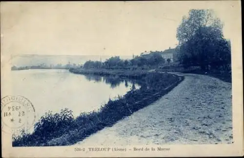 Ak Tréloup Aisne, Ufer der Marne