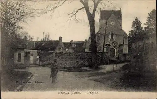 Ak Mercin Aisne, Die Kirche