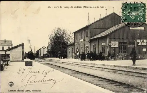 Ak Mourmelon le Petit Marne, Bahnhof Camp de Chalons