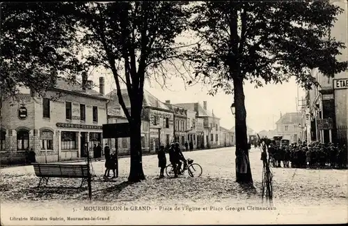 Ak Mourmelon le Grand Marne, Place de l’Eglise und Place Georges Clemenceau