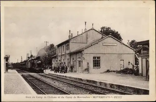 Ak Mourmelon le Petit Marne, Bahnhof Camp de Chalons