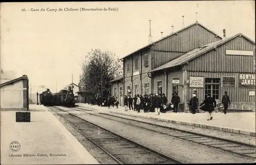 Ak Mourmelon le Petit Marne, Bahnhof Camp de Chalons