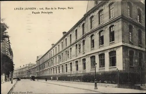 Ak Paris XVI Passy, Lycée Janson de Sailly, Hauptfassade, 106 Rue de la Pompe