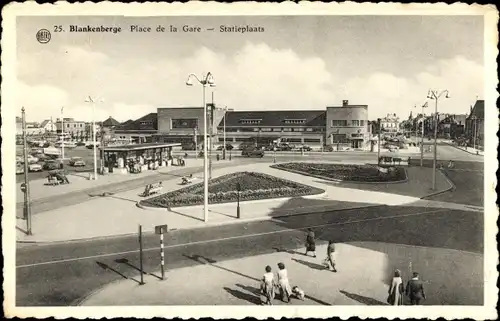 Ak Blankenberghe Blankenberge Westflandern, Bahnhofsplatz