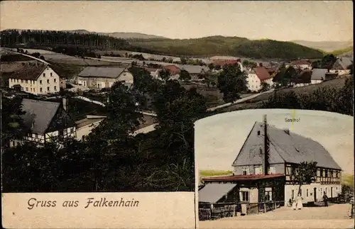 Ak Falkenhain Altenberg im Erzgebirge, Gasthof, Totalansicht