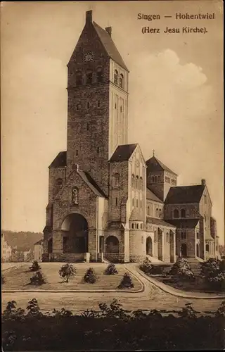 Ak Singen Hohentwiel Baden Württemberg, Herz Jesu Kirche