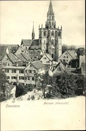 Ak Konstanz am Bodensee, Münster, Westseite