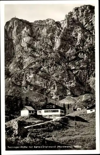 Ak Benediktenwand Oberbayern, Nordwand, Tutzinger Hütte