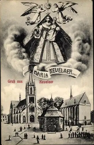 Ak Kevelaer am Niederrhein, Marienkirche, Kapelle, Engel, Gnadenbild