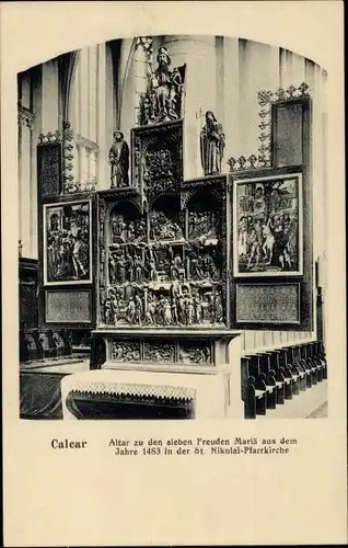 Ak Kalkar am Niederrhein, St. Nikolai-Pfarrkirche, Altar zu den sieben Freuden Mariä