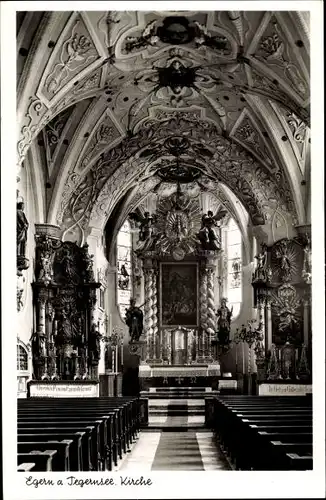 Ak Egern am Tegernsee Oberbayern, Kirche, Innenansicht