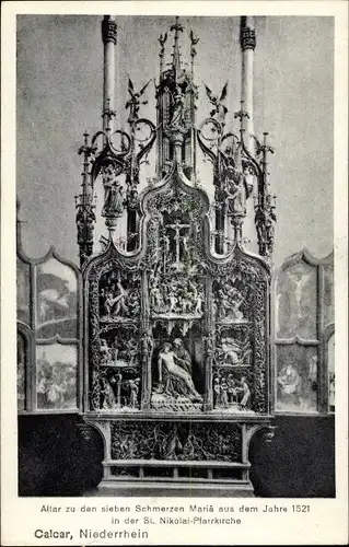 Ak Kalkar am Niederrhein, St. Nikolai Pfarrkirche, Altar zu den sieben Schmerzen Mariä