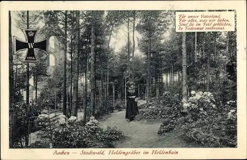 Ak Aachen, Stadtwald, Heldengräber, Heldenhain