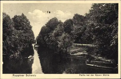 Ak Neuruppin in Brandenburg, Neue Mühle, Boote
