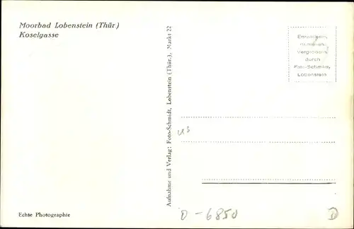 Ak Bad Lobenstein Thüringen, Koselgasse