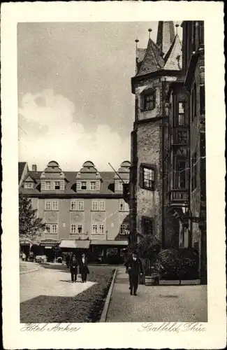 Ak Saalfeld Thüringen, Hotel Anker, früher Goldene Gans