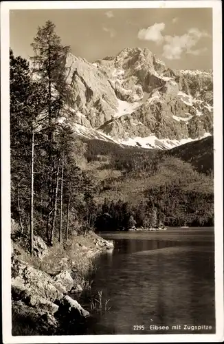 Ak Grainau in Oberbayern, Eibsee, Zugspitze