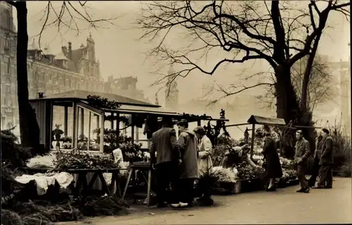 Ak Amsterdam Nordholland Niederlande, Singel, Weihnachtsmarkt