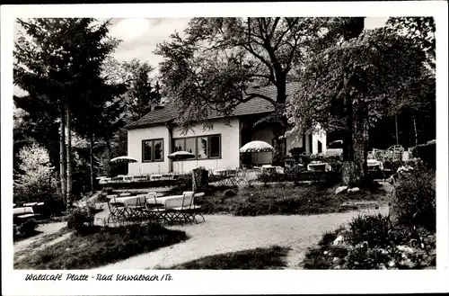 Ak Bad Schwalbach im Taunus Hessen, Waldcafé Platte, Bes. Rosek, von Terrasse gesehen