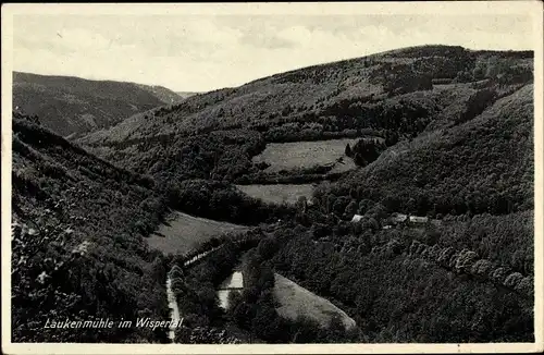 Ak Lorch im Rheingau Hessen, Gasthof Laukenmühle im Wispertal, Panorama