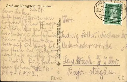 Ak Königstein im Taunus, Ruine