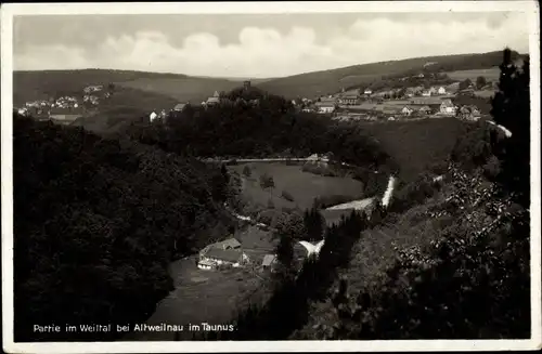 Ak Altweilnau Weilrod im Weiltal Hochtaunuskreis, Blick auf den Ort mit Umgebung