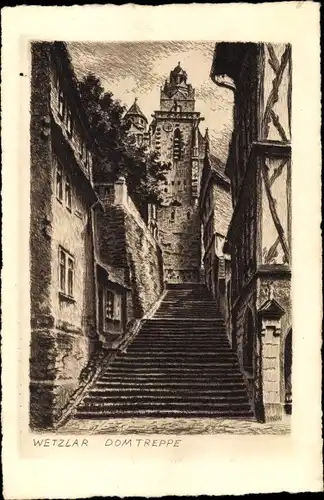 Künstler Ak Wetzlar an der Lahn, Domtreppe