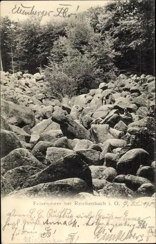 Ak Reichenbach Lautertal im Odenwald, Felsenmeer