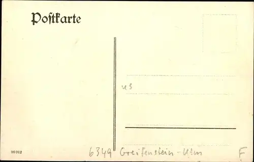 Ak Ulm Greifenstein im Westerwald, Dianaburg