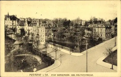 Ak Meerane in Sachsen, Ecke Bornemann und Moltkestraße