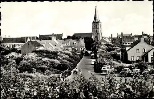 Ak Domburg Veere Zeeland Niederlande, Tooropstraat, Kirche