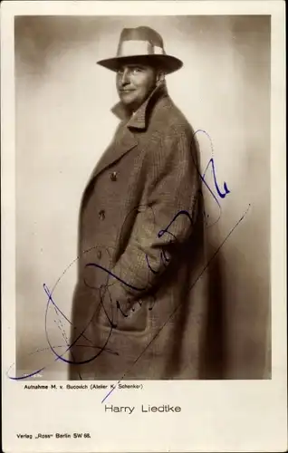 Ak Schauspieler Harry Liedtke, Portrait, Autogramm