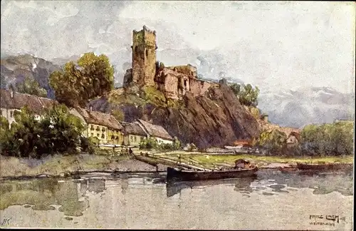 Künstler Ak Lach, Fritz, Weitenegg Leiben Niederösterreich, Nibelungenweg