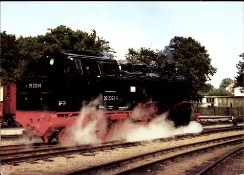 Ak Bäderbahn Molli im Bahnhof Kühlungsborn, Dampflokomotive, Schmalspurlok 99 2323-6, 1980