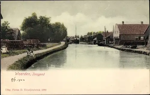 Ak Woerden Utrecht Niederlande, Leinpfad